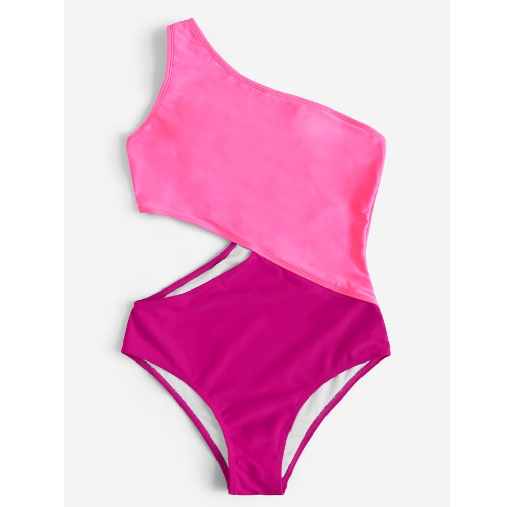 HP🎉🆕 Hot Pink One Shoulder One Piece Swimsuit - Picture 4 of 4
